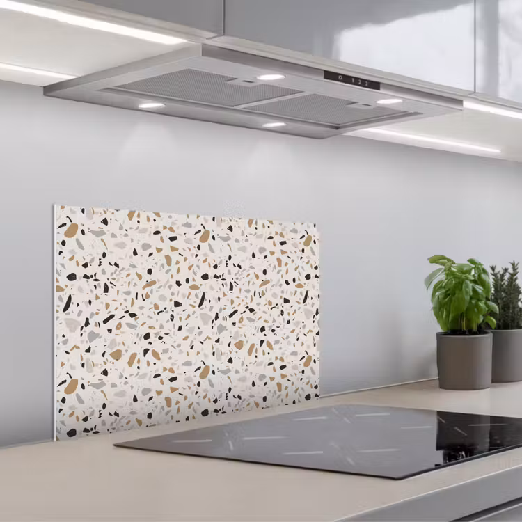 Paraschizzi cucina - Terrazzo - Modello - Acciaio — 1