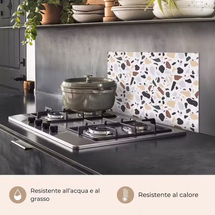 Paraschizzi cucina - Terrazzo - Motivo - Colorato - Argilla — 2