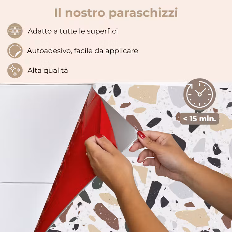 Paraschizzi cucina - Terrazzo - Motivo - Colorato - Argilla — 4