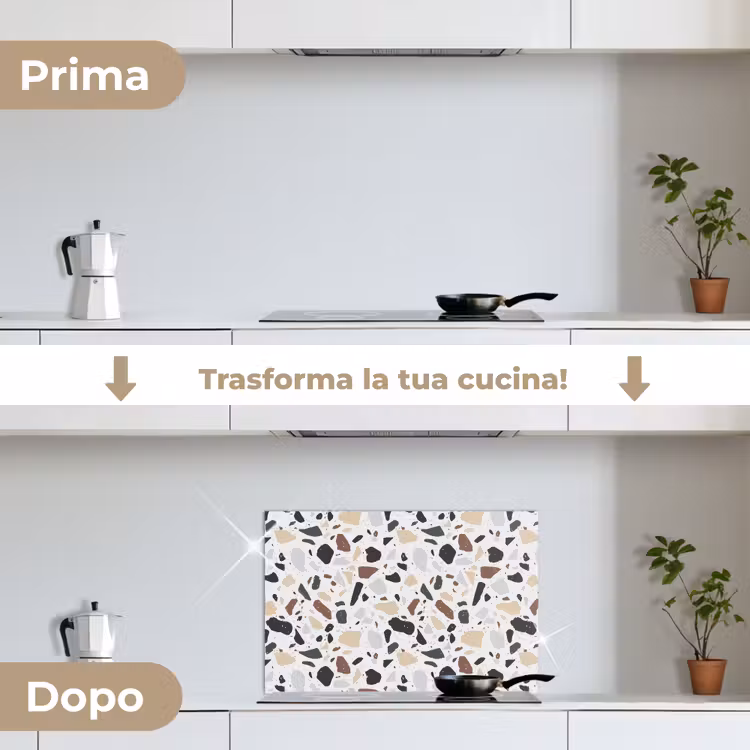 Paraschizzi cucina - Terrazzo - Motivo - Colorato - Argilla — 7