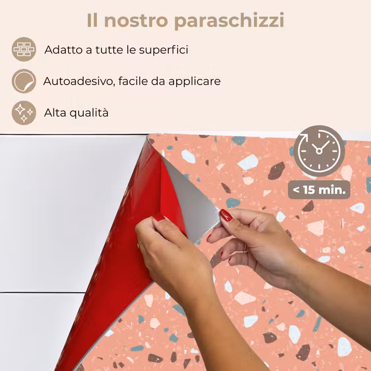 Paraschizzi cucina - Terrazzo - Motivo - Colorato - Rosa - Blu — 4