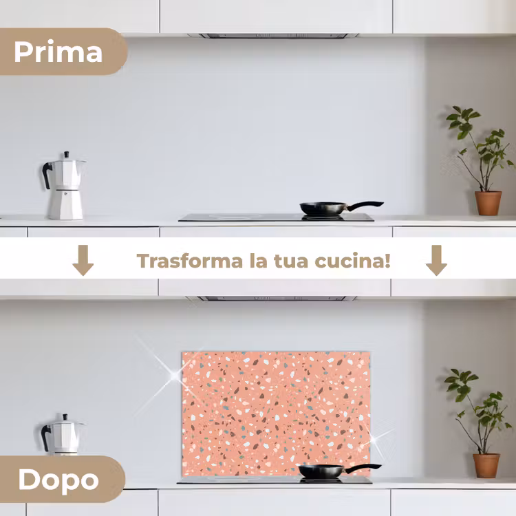 Paraschizzi cucina - Terrazzo - Motivo - Colorato - Rosa - Blu — 7