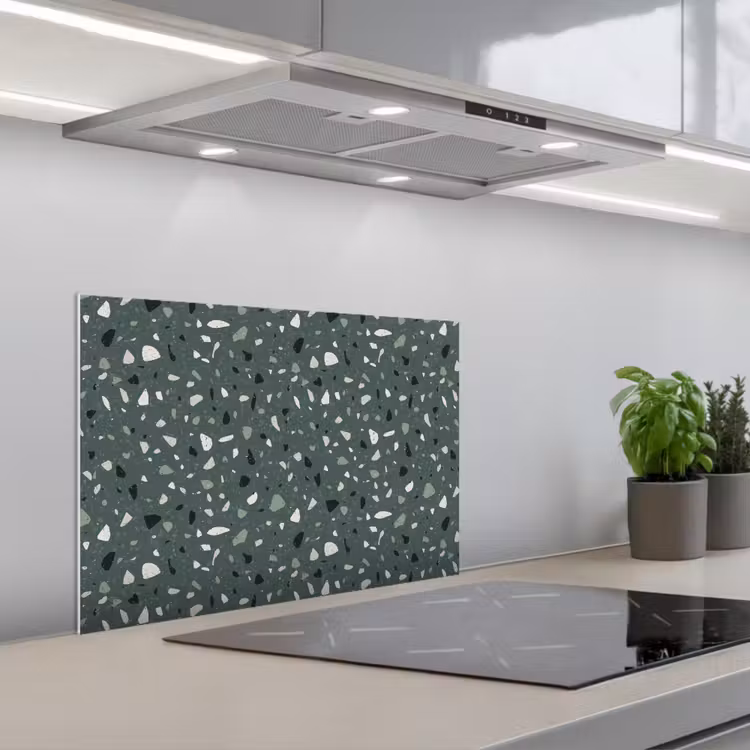 Paraschizzi cucina - Terrazzo - Motivo - Colorato - Verde — 1