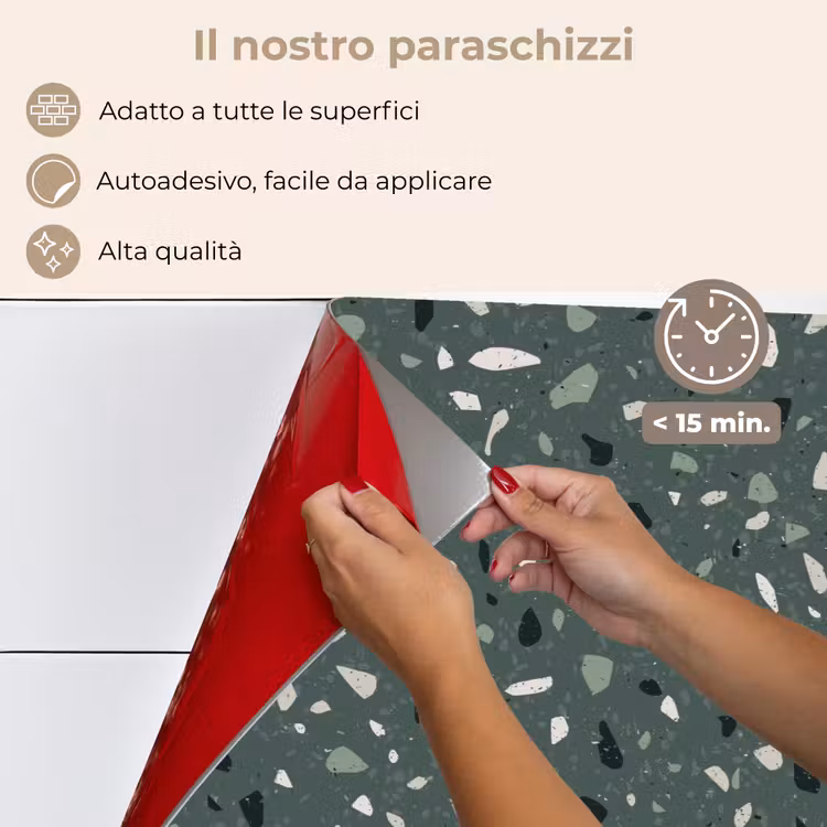 Paraschizzi cucina - Terrazzo - Motivo - Colorato - Verde — 4