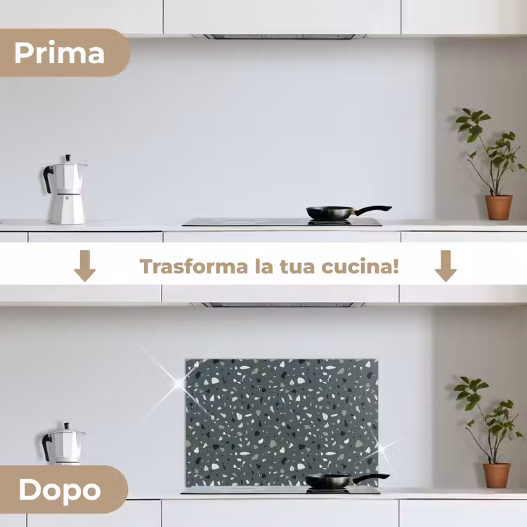Paraschizzi cucina - Terrazzo - Motivo - Colorato - Verde — 7