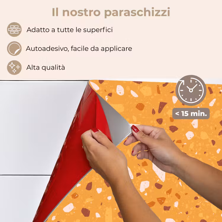Paraschizzi cucina - Terrazzo - Motivo - Giallo ocra — 4