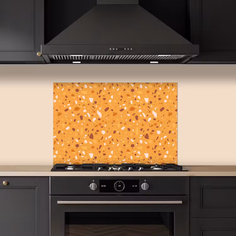 Paraschizzi cucina - Terrazzo - Motivo - Giallo ocra — 5