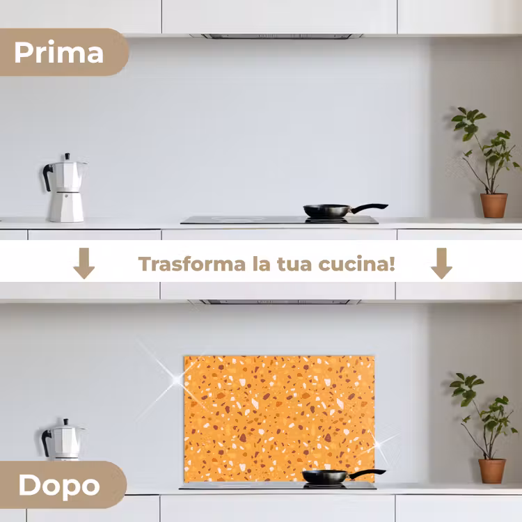 Paraschizzi cucina - Terrazzo - Motivo - Giallo ocra — 7