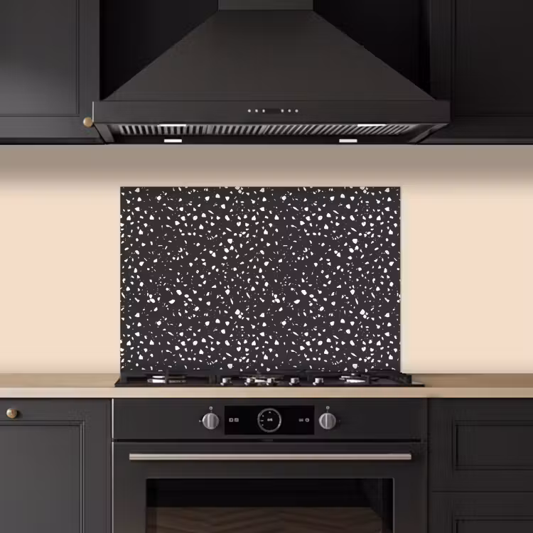 Paraschizzi cucina - Terrazzo - Motivo - Nero - Bianco — 5