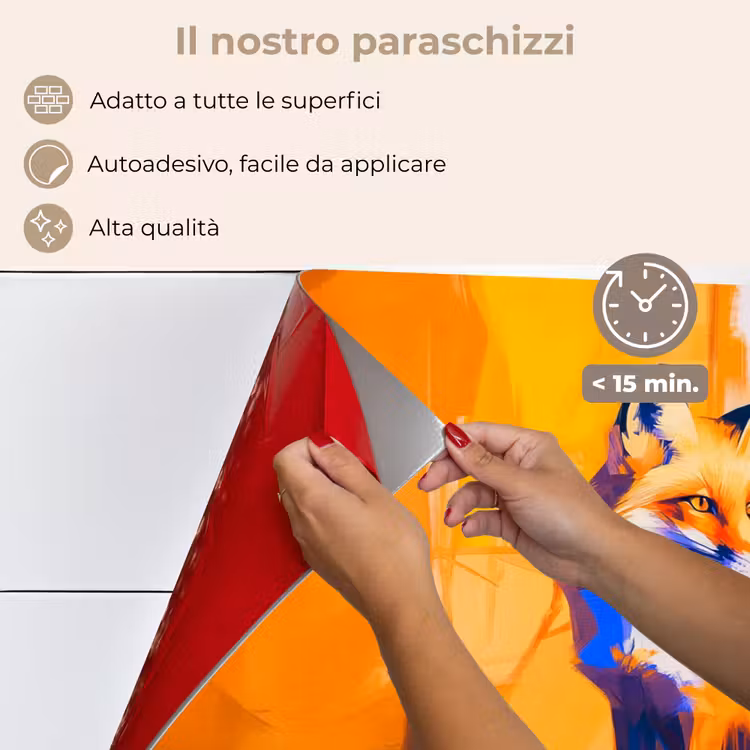 Paraschizzi cucina - Volpe - Arancione - Forme - Astratto — 4