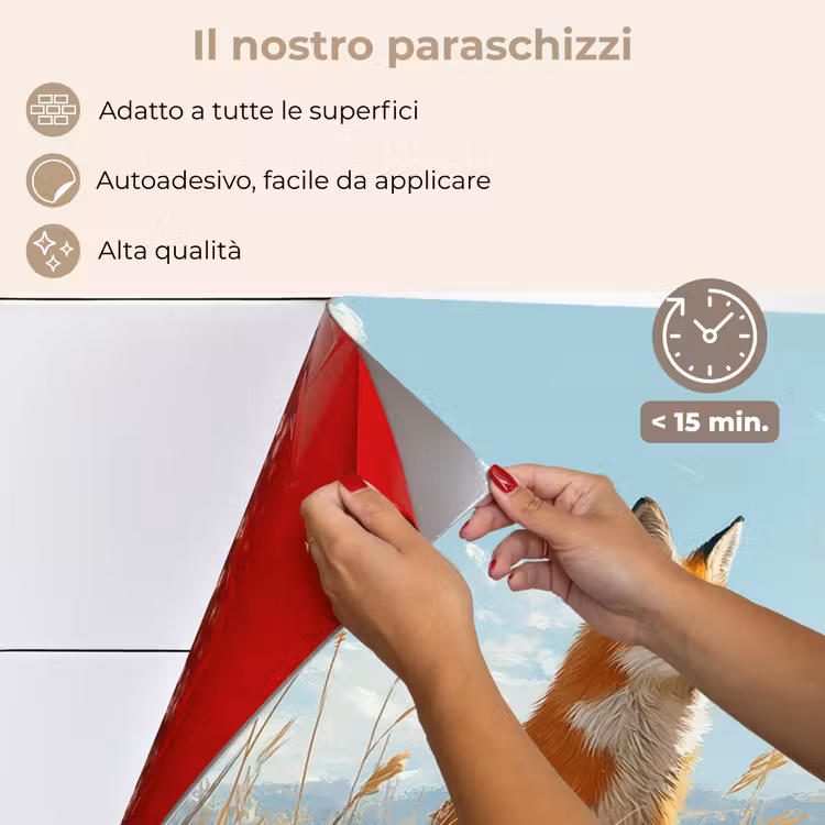 Paraschizzi cucina - Volpe - Erba - Nuvole - Arancione — 4