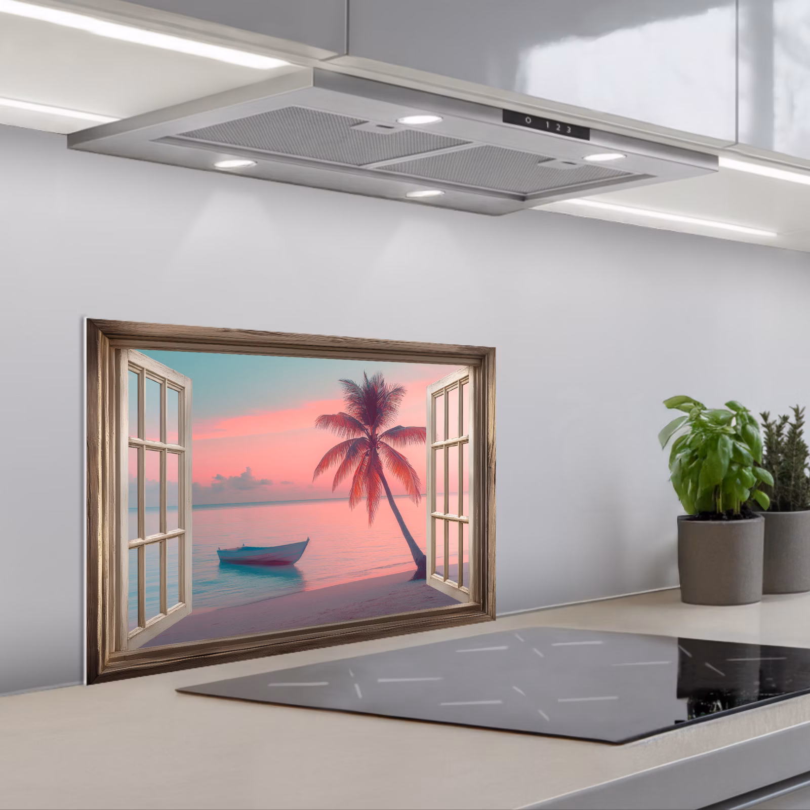 Paraschizzi cucina - Sfondo - Spiaggia - Palma - Tropicale — 1