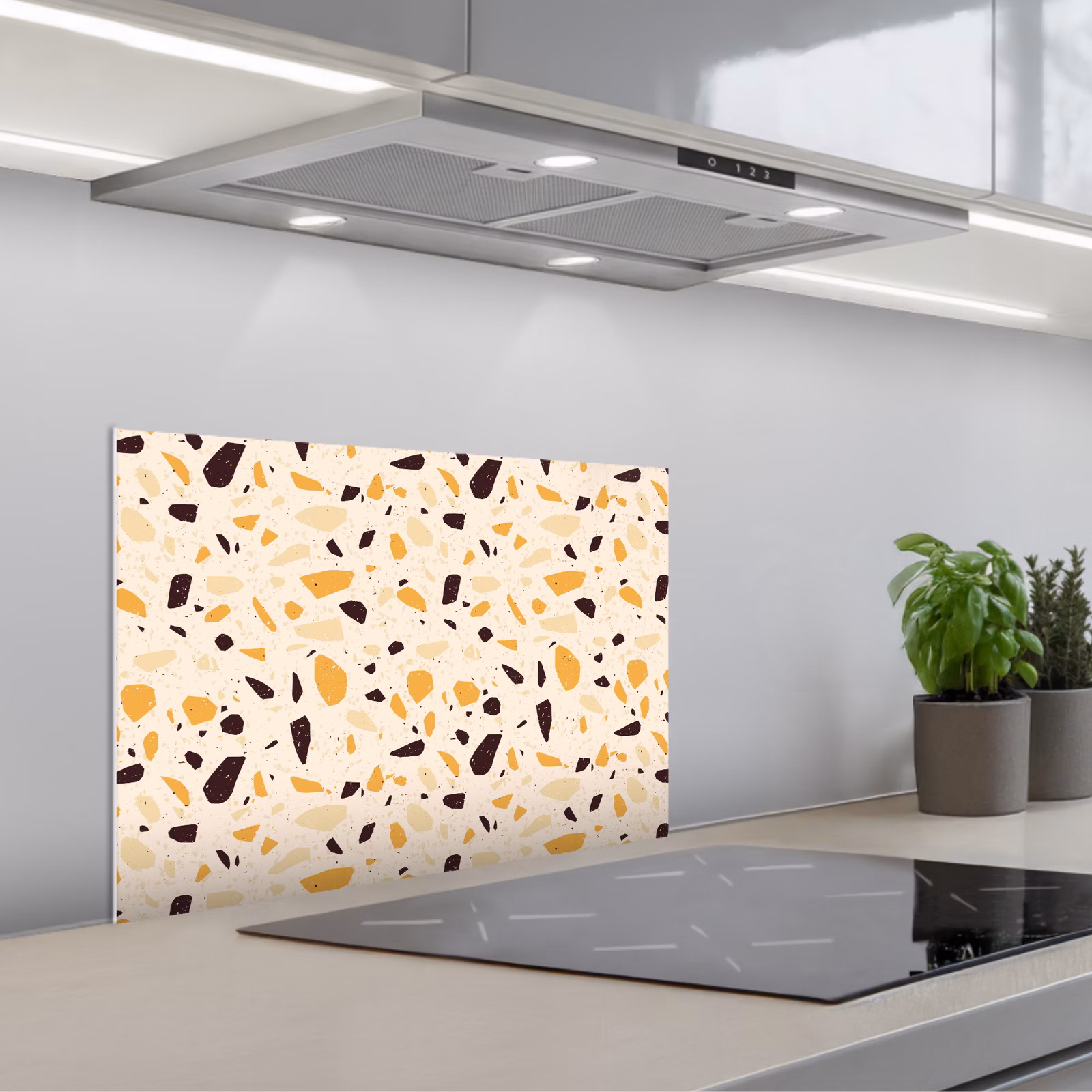 Paraschizzi cucina - Terrazzo - Motivo - Giallo - — 1