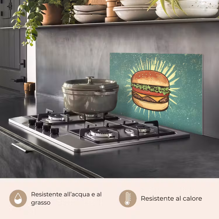 Paraschizzi cucina - Hamburger - Illustrazione - Lattuga - Formaggio — 2