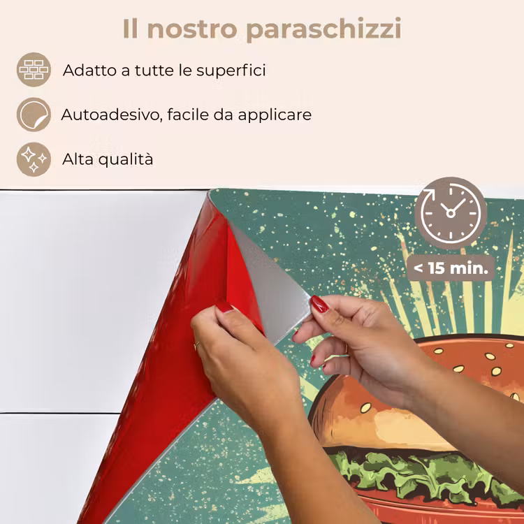 Paraschizzi cucina - Hamburger - Illustrazione - Lattuga - Formaggio — 4