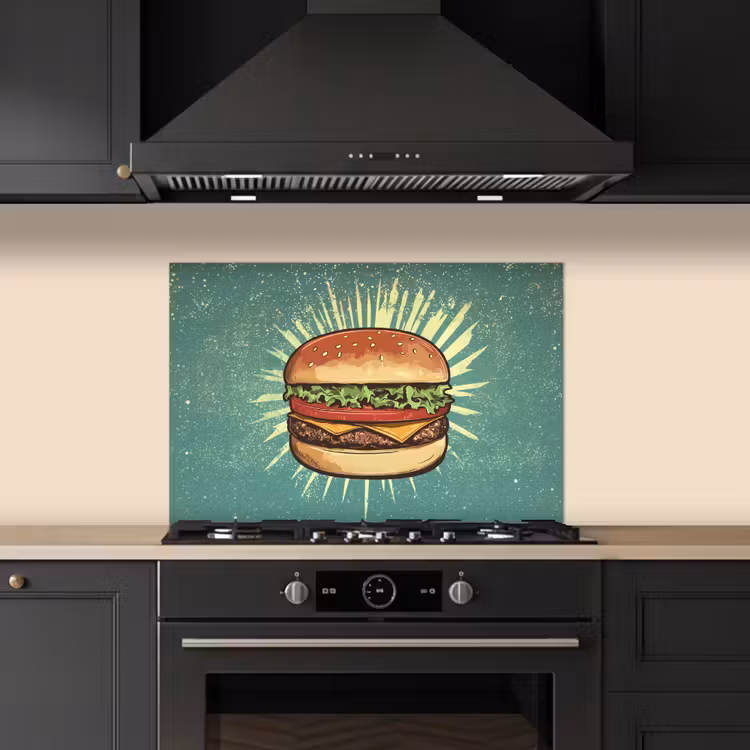 Paraschizzi cucina - Hamburger - Illustrazione - Lattuga - Formaggio — 5