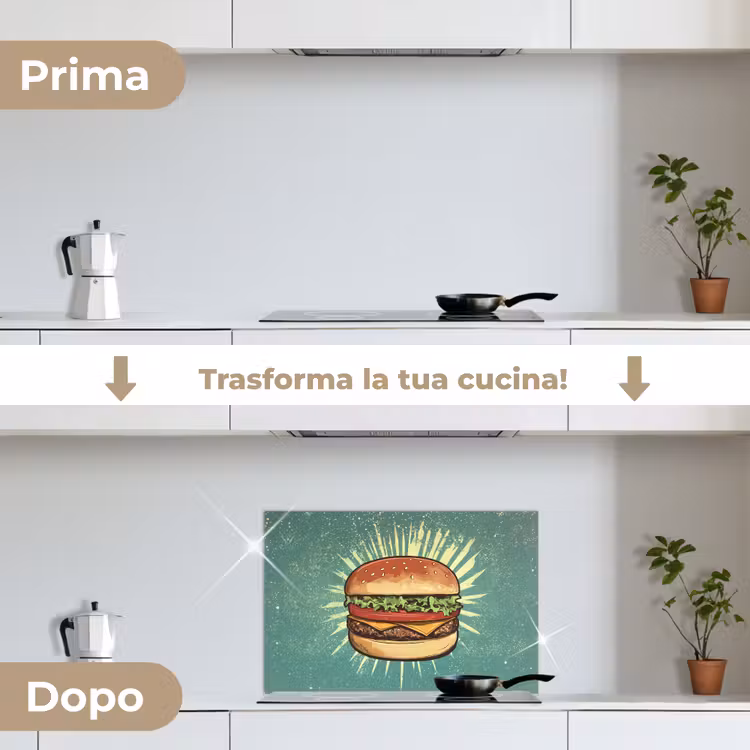 Paraschizzi cucina - Hamburger - Illustrazione - Lattuga - Formaggio — 7