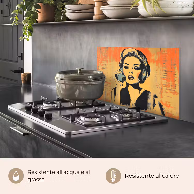 Paraschizzi cucina - Retro - Donna - Cuffie - Arancione — 2