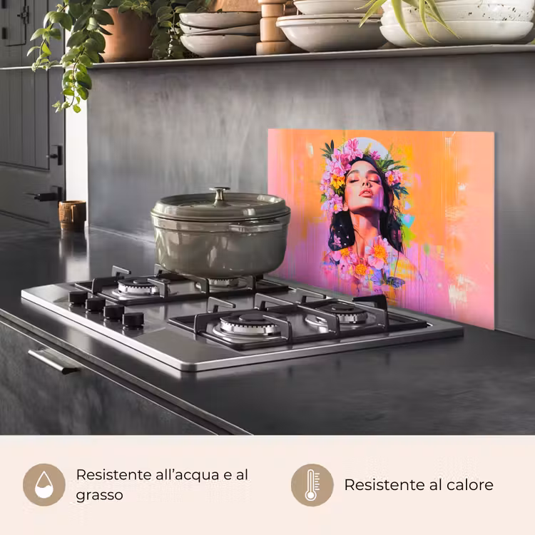 Paraschizzi cucina - Ritratto - Corona di fiori - Donna — 2