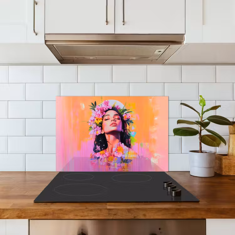 Paraschizzi cucina - Ritratto - Corona di fiori - Donna — 3