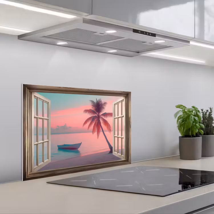 Paraschizzi cucina - Sfondo - Spiaggia - Palma - Tropicale — 1