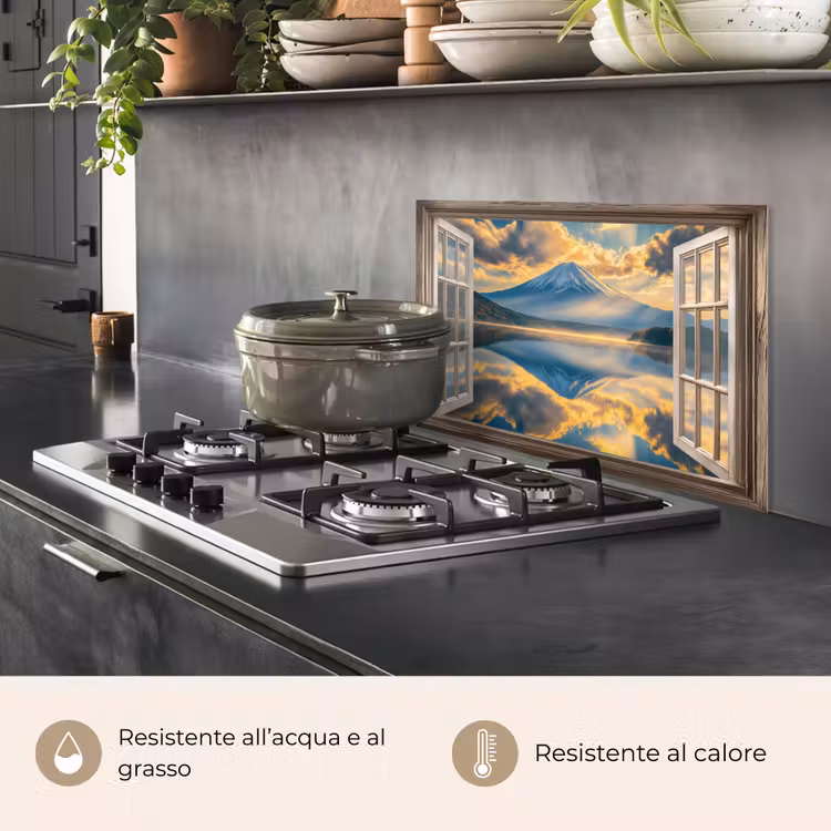 Paraschizzi cucina - Sguardo - Paesaggio - Montagne - Vista - Finestra — 2