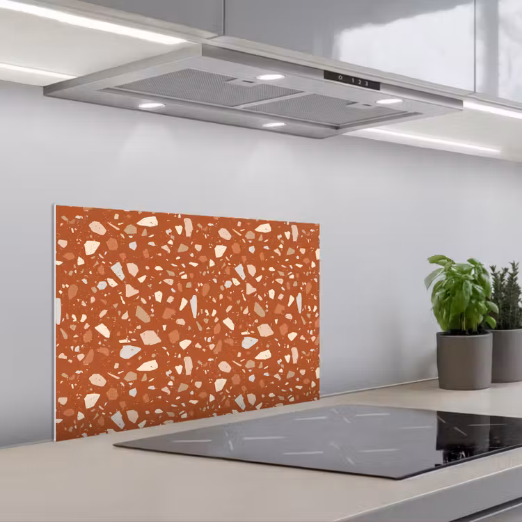 Paraschizzi cucina - Terrazzo - Motivo - Argilla — 1