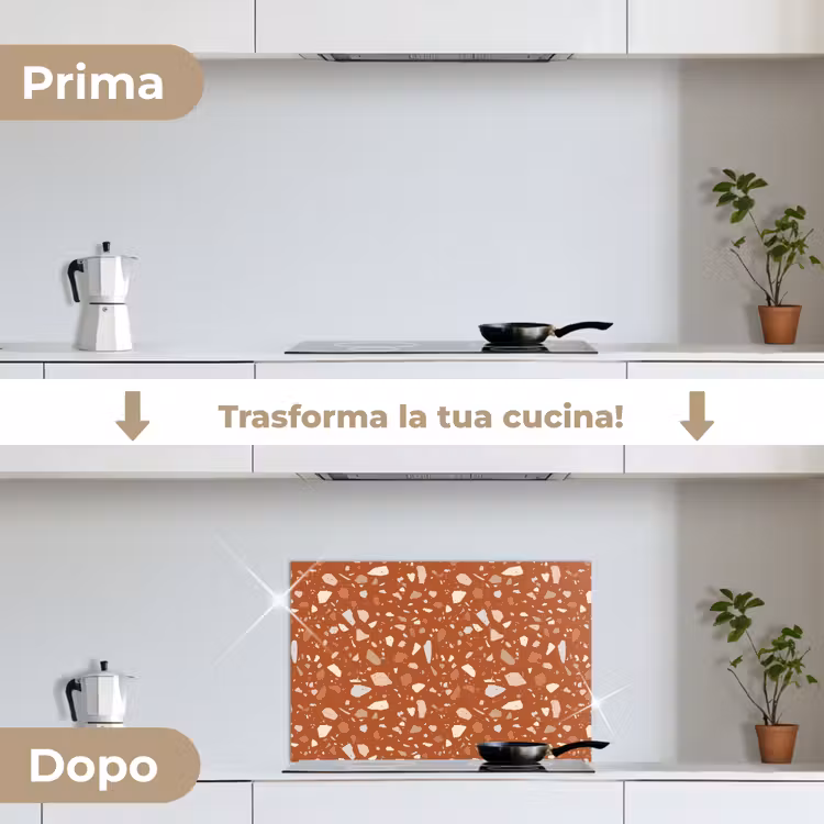 Paraschizzi cucina - Terrazzo - Motivo - Argilla — 7