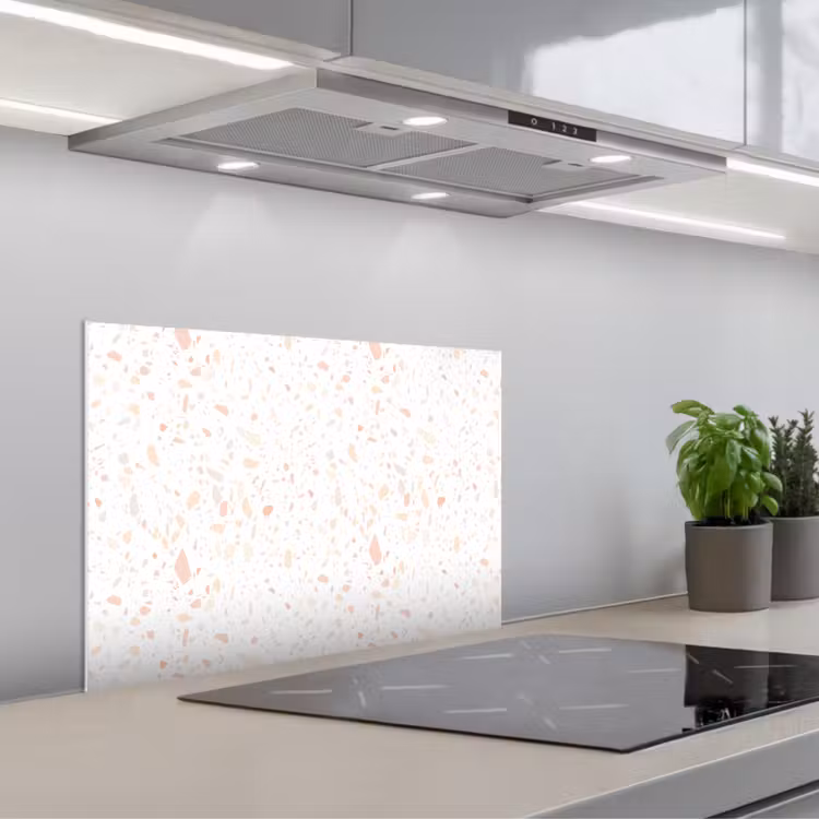 Paraschizzi cucina - Terrazzo - Motivo - Bianco - Pesca — 1