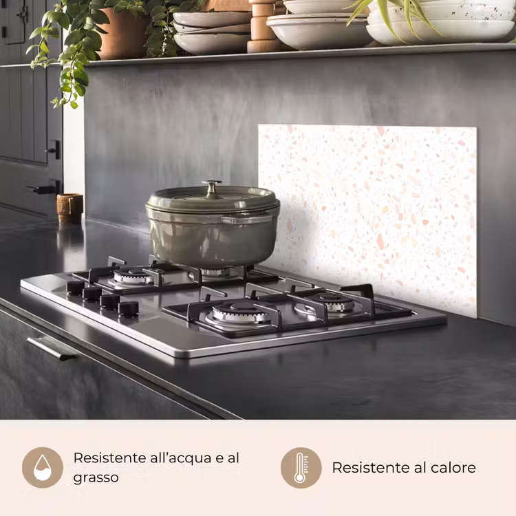 Paraschizzi cucina - Terrazzo - Motivo - Bianco - Pesca — 2