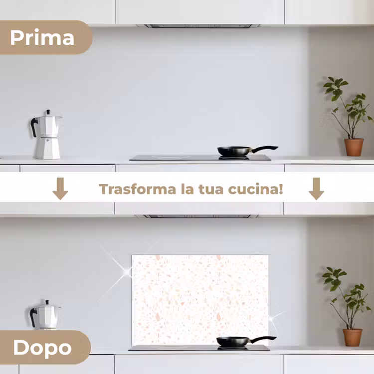 Paraschizzi cucina - Terrazzo - Motivo - Bianco - Pesca — 7