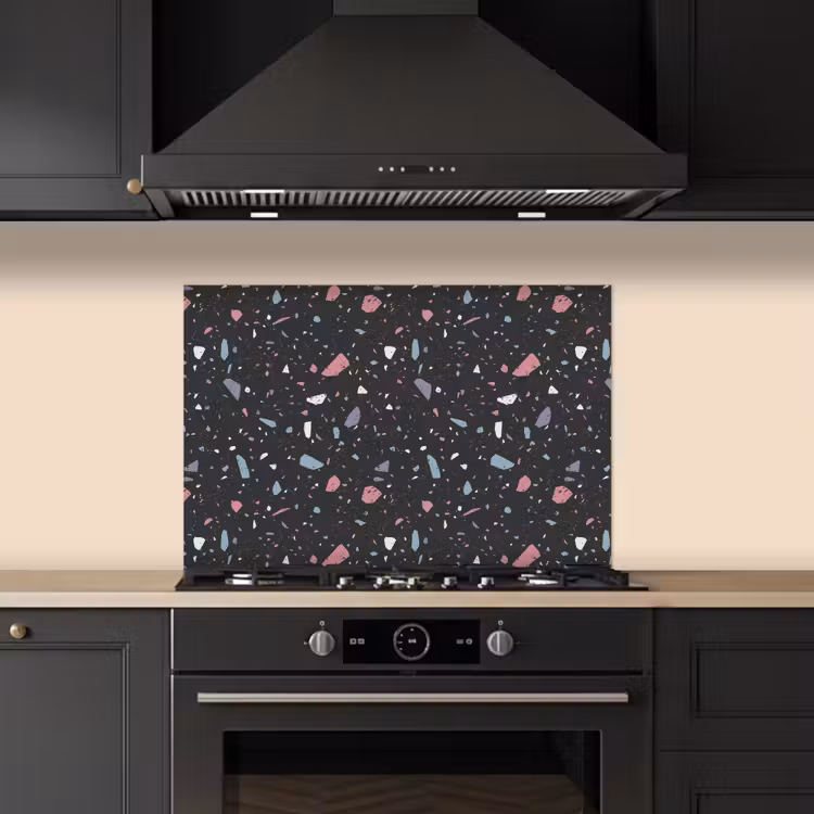 Paraschizzi cucina - Terrazzo - Motivo - Nero - Morbido — 5