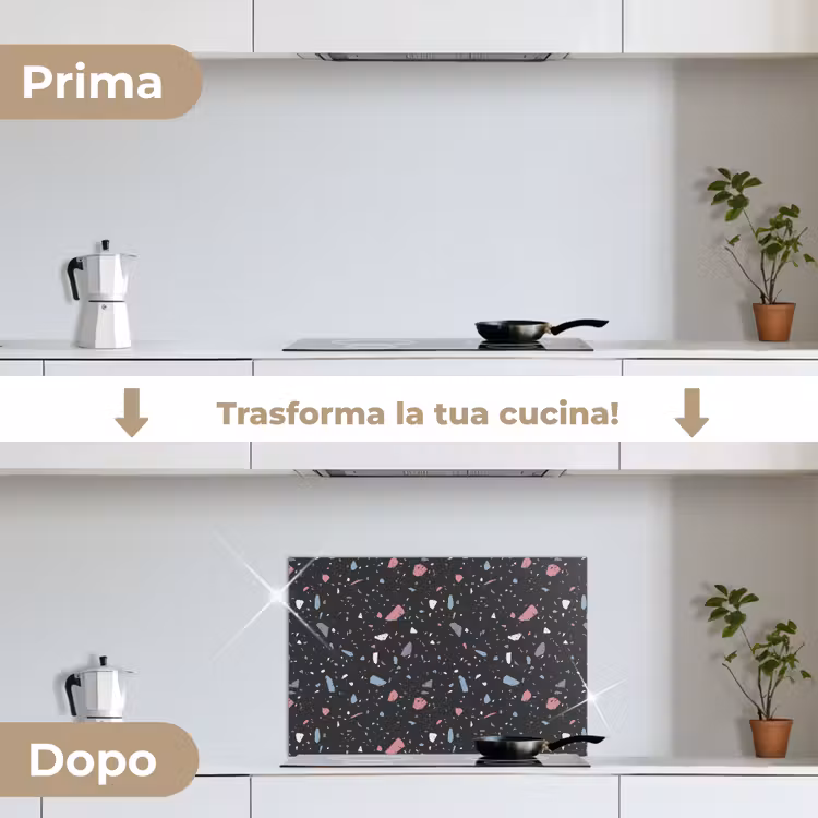 Paraschizzi cucina - Terrazzo - Motivo - Nero - Morbido — 7