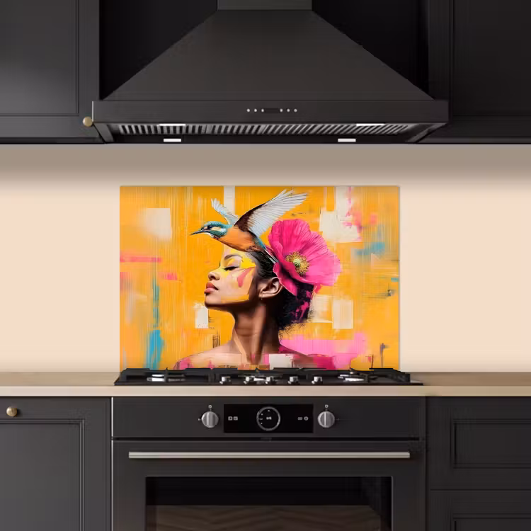 Paraschizzi cucina - Uccello - Donna - Astratto - Fiore — 5