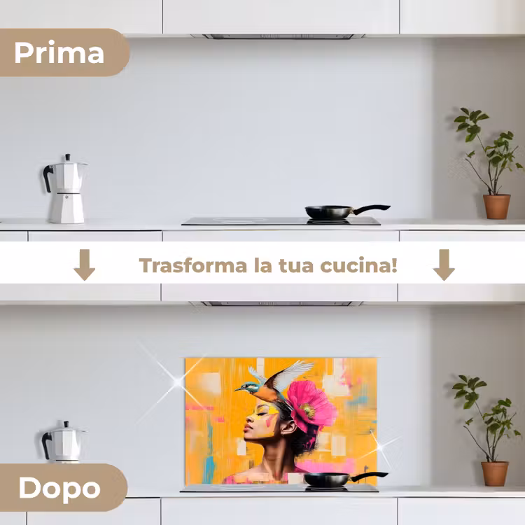 Paraschizzi cucina - Uccello - Donna - Astratto - Fiore — 7