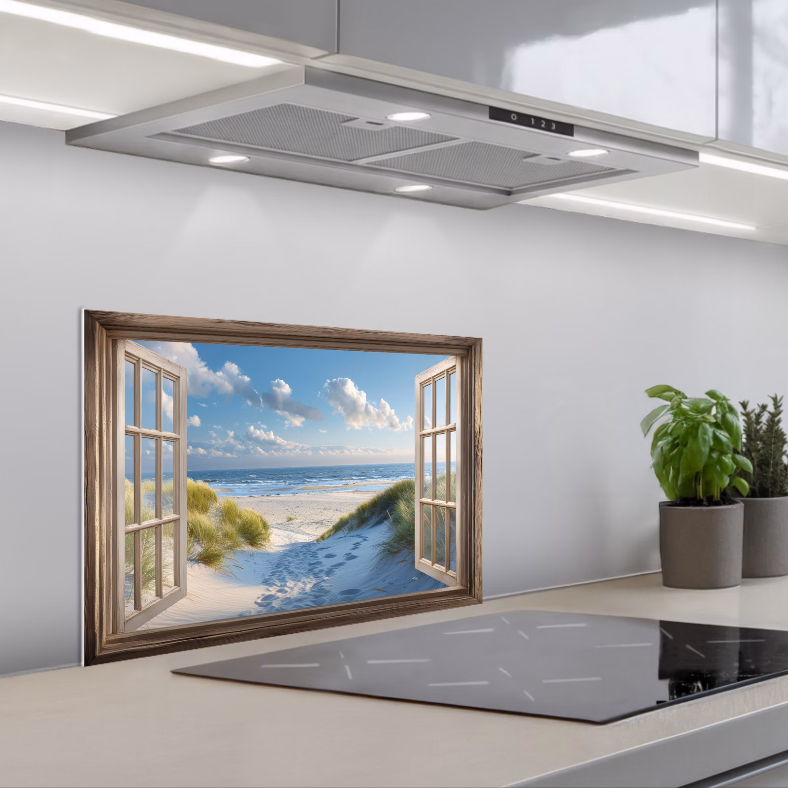 Paraschizzi cucina - Vista - Spiaggia - Finestra - Dune - Mare — 1