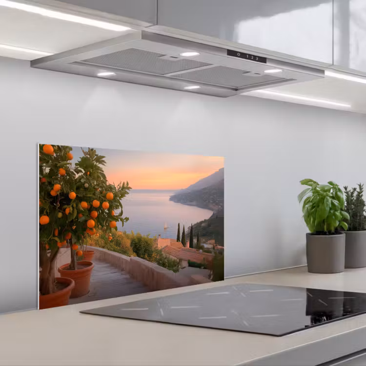 Paraschizzi cucina - Mar Mediterraneo - Arancione - Colline - Mare — 1
