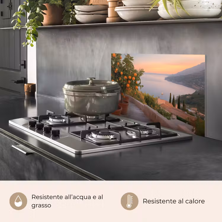 Paraschizzi cucina - Mar Mediterraneo - Arancione - Colline - Mare — 2