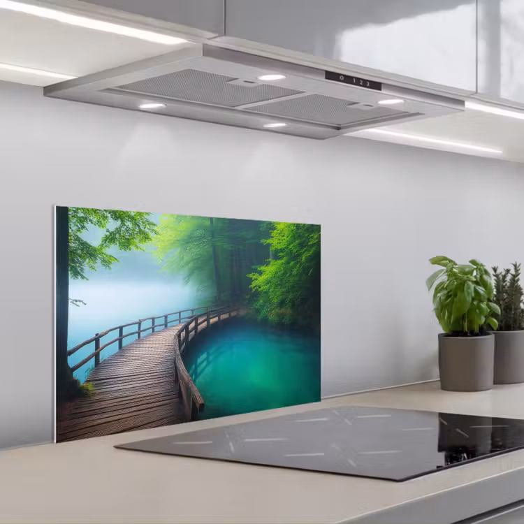 Paraschizzi cucina - Ponte - Acqua - Fiume - Foresta — 1