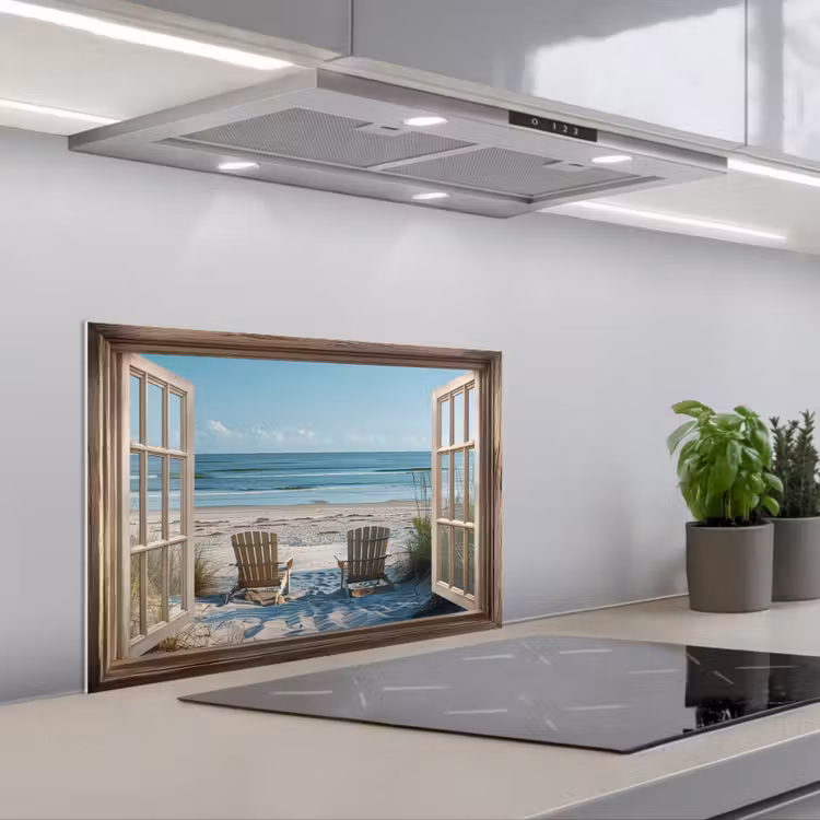 Paraschizzi cucina - Trasparente - Sedie da spiaggia - Dune - Mare - Natura — 1