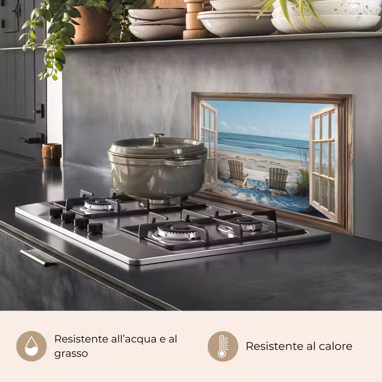Paraschizzi cucina - Trasparente - Sedie da spiaggia - Dune - Mare - Natura — 2