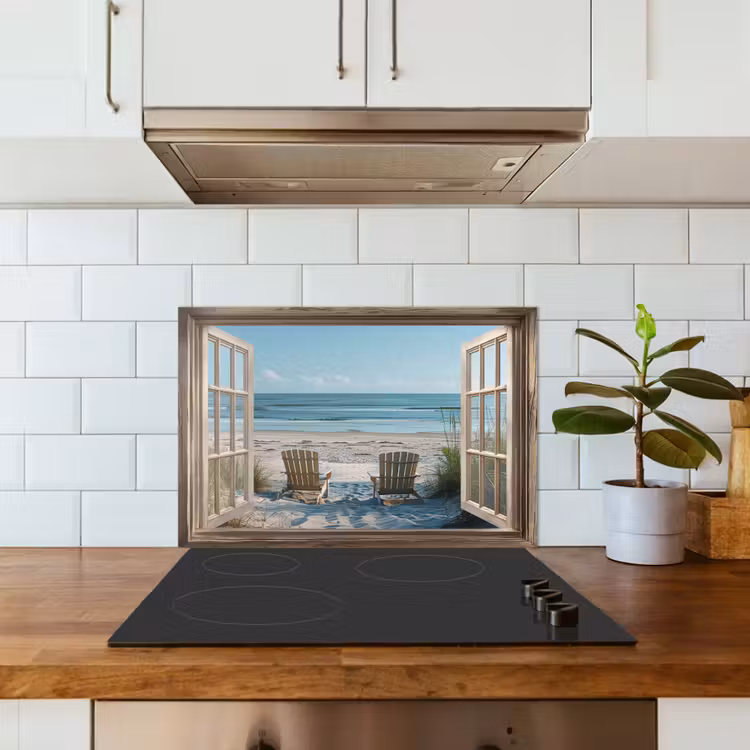 Paraschizzi cucina - Trasparente - Sedie da spiaggia - Dune - Mare - Natura — 3