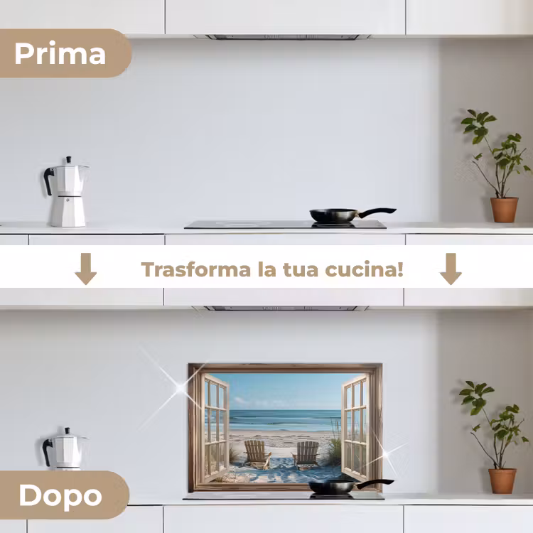 Paraschizzi cucina - Trasparente - Sedie da spiaggia - Dune - Mare - Natura — 7
