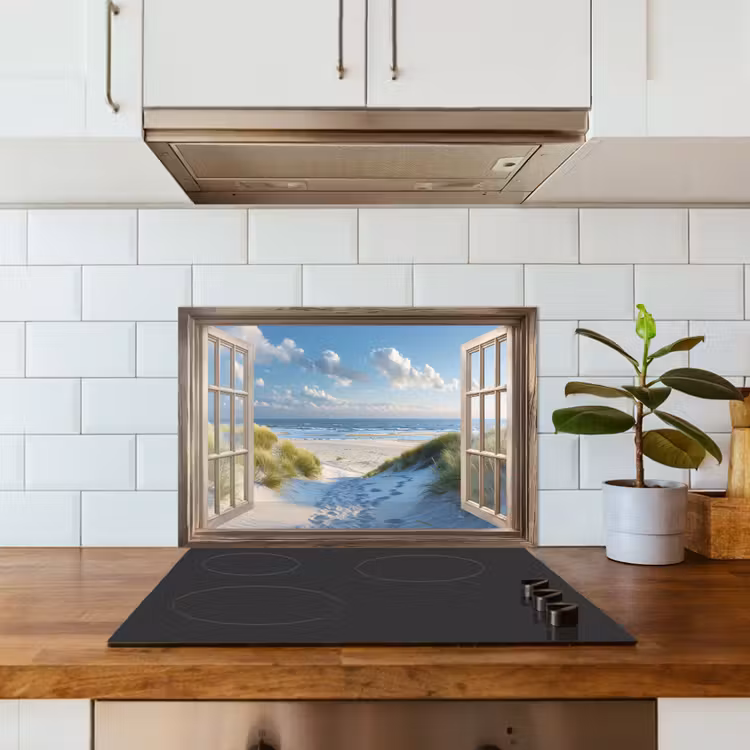 Paraschizzi cucina - Vista - Spiaggia - Finestra - Dune - Mare — 3