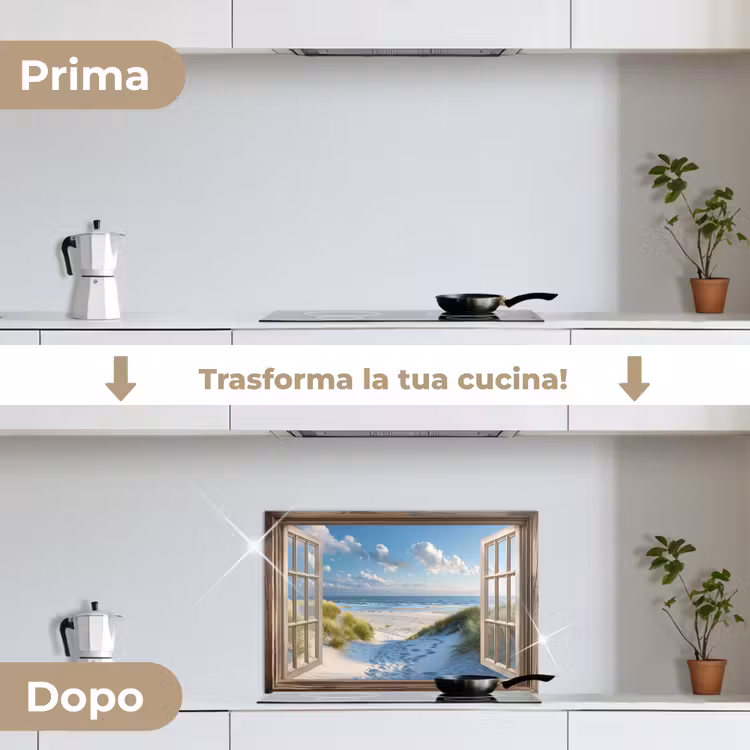 Paraschizzi cucina - Vista - Spiaggia - Finestra - Dune - Mare — 7