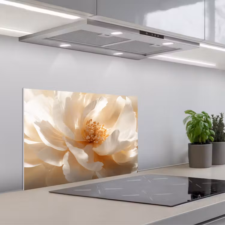 Paraschizzi cucina - Primo piano - Peonia - Bianco — 1