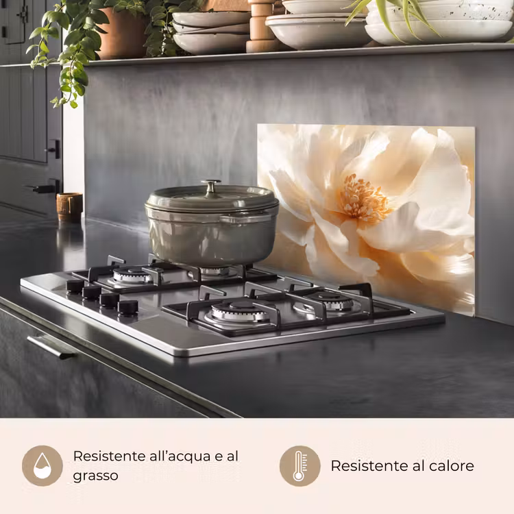 Paraschizzi cucina - Primo piano - Peonia - Bianco — 2