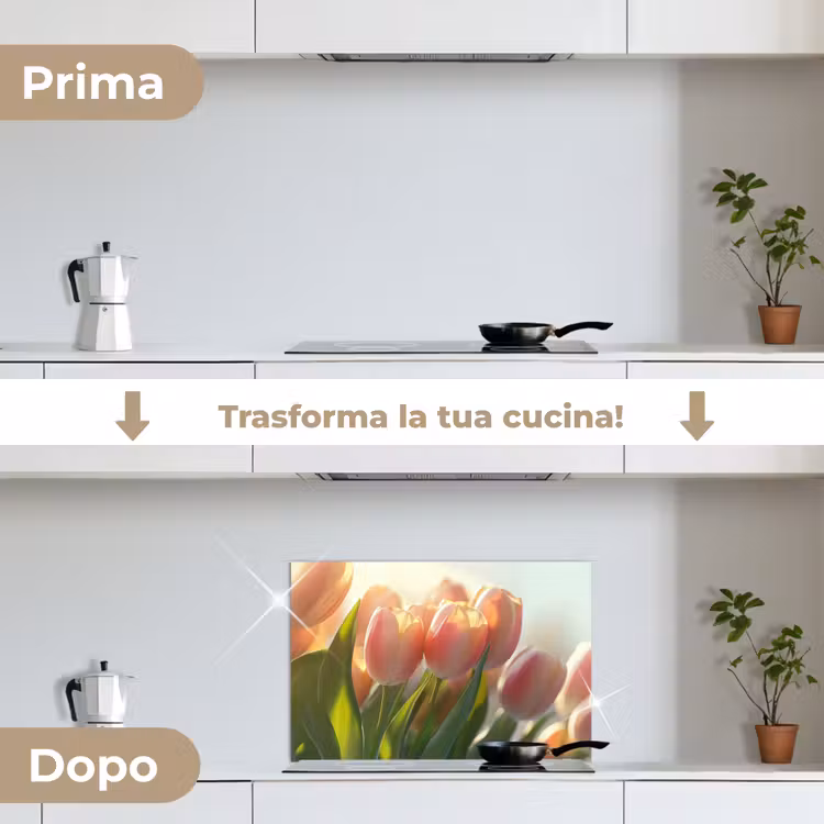 Paraschizzi cucina - Tulipani - Rosa - Raggi di sole — 7