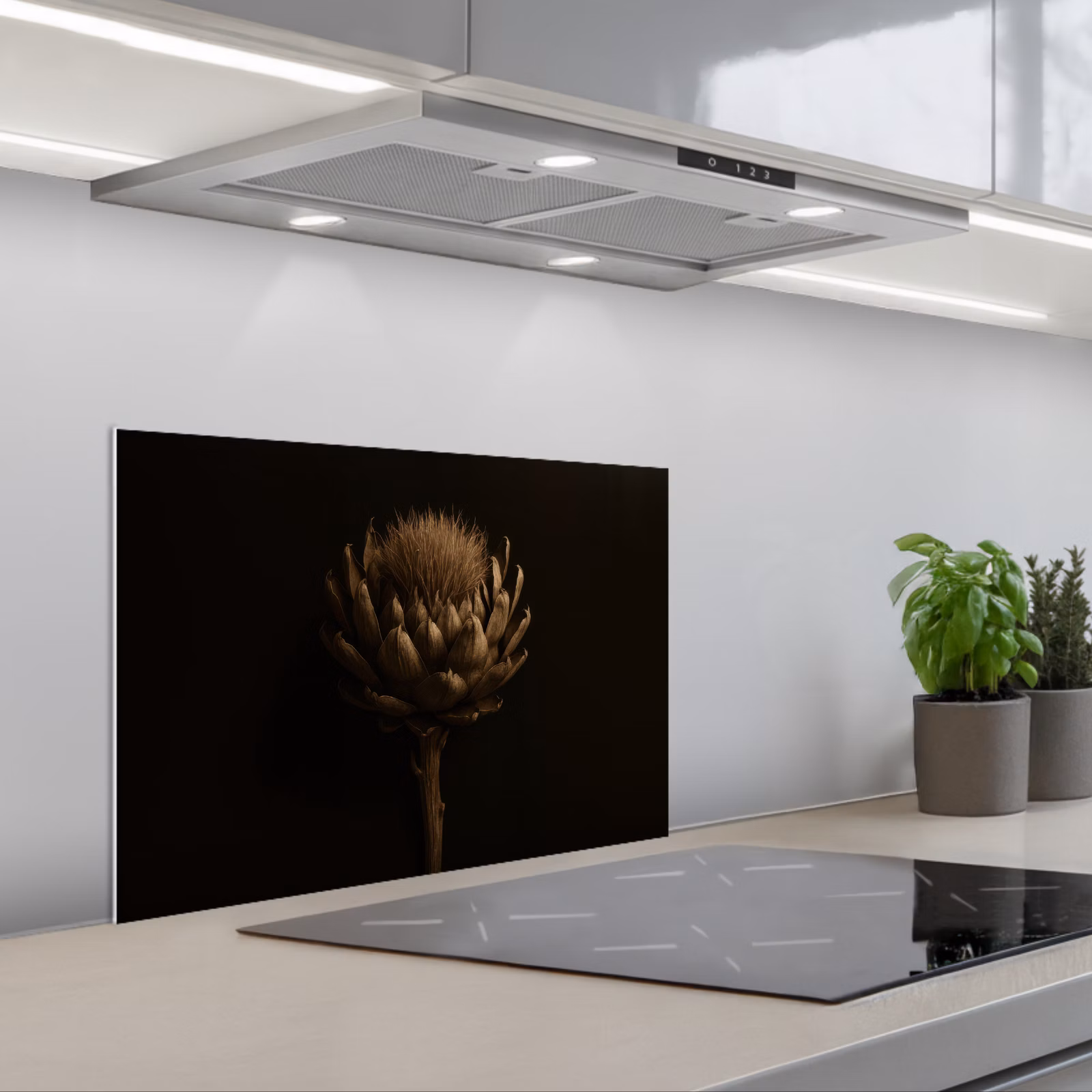 Paraschizzi cucina - Marrone scuro - Fiore - Struttura - Carciofo — 1