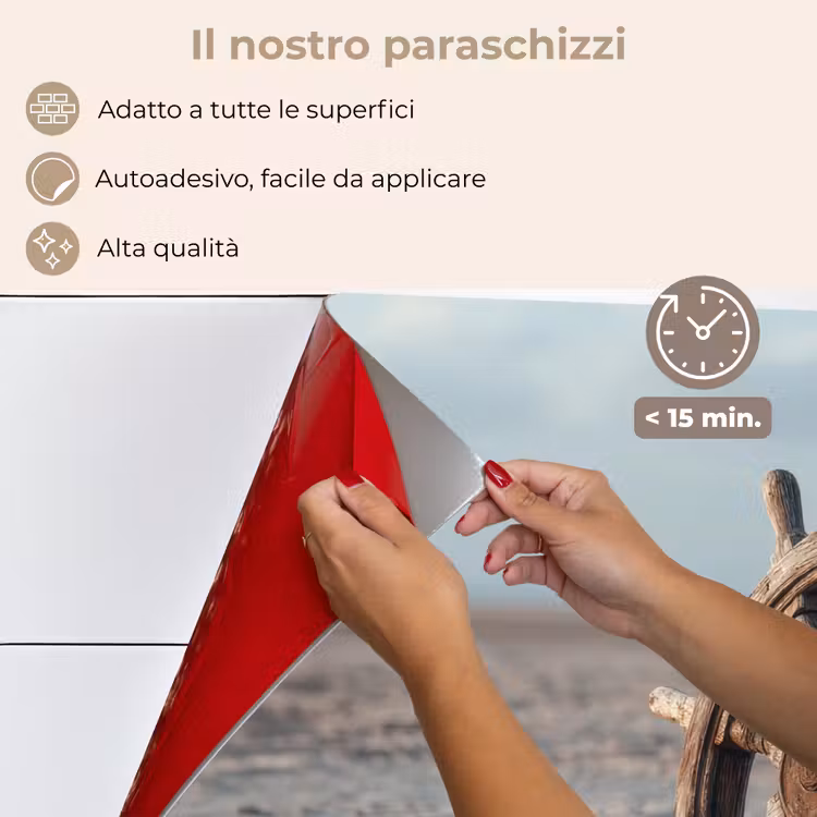 Paraschizzi cucina - Manubrio della nave - Legno - Marrone - Sabbia — 4